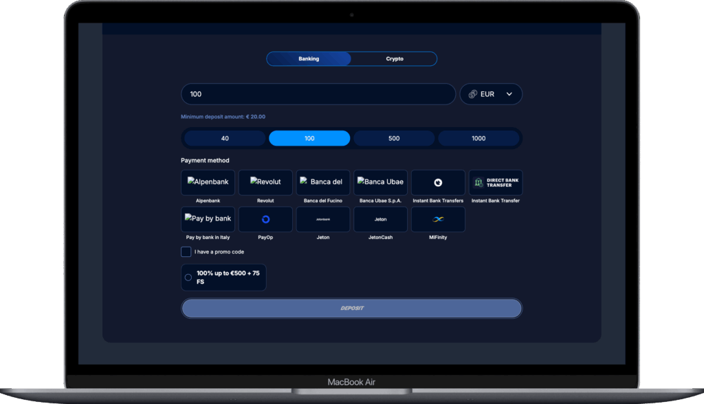 Stortingen en opnames voor BMBet Casino